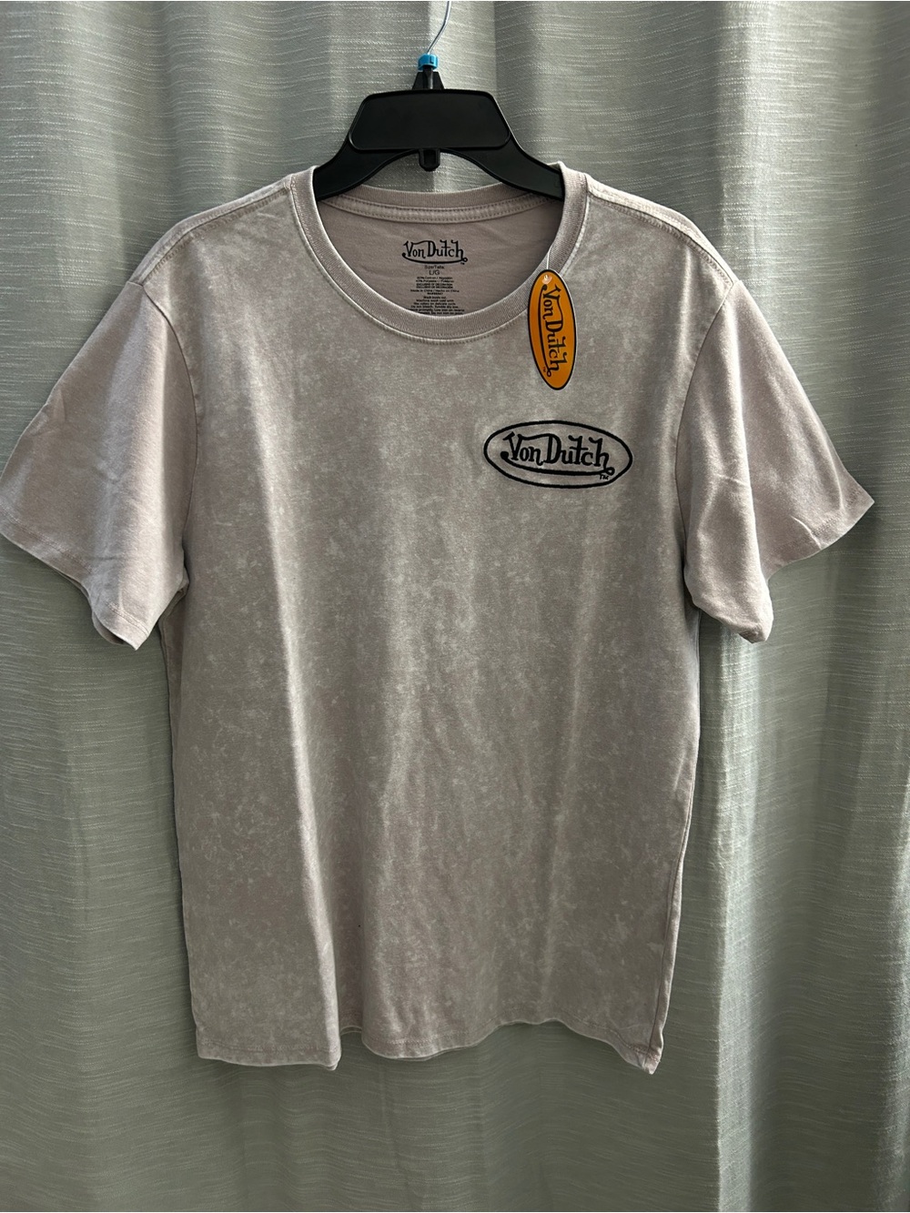 Von Dutch Tee Shirt Purple Lavender Mineral Wash Rose Eagle Graphic Large L NWT